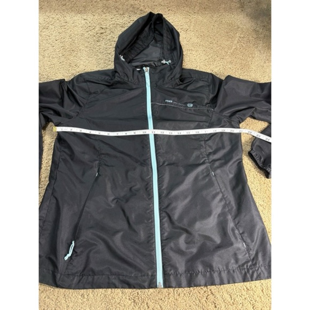 Free Country Windbreaker Jacket Women Large Black Blue Zipper Lightweight - Picture 6 of 7